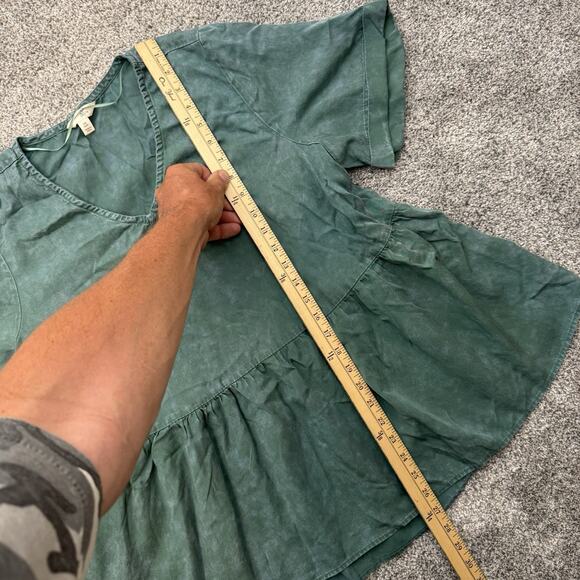 Terra & Sky Peplum Top Sz 0X 14W Plus Peasant Prairie Boho Cottagecore Fairycore - Picture 2 of 8